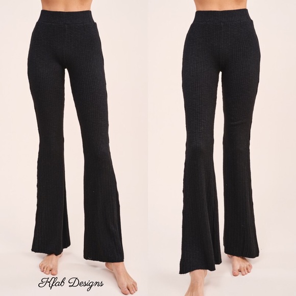 ❤️LAST Stretch Textured Rib High Waist Flare Pants - Picture 2 of 5